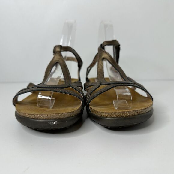 Naot Dorith Sandals Sz 39 US 8-8.5 Metallic Leather Gladiator Comfort Slingback - Picture 3 of 12